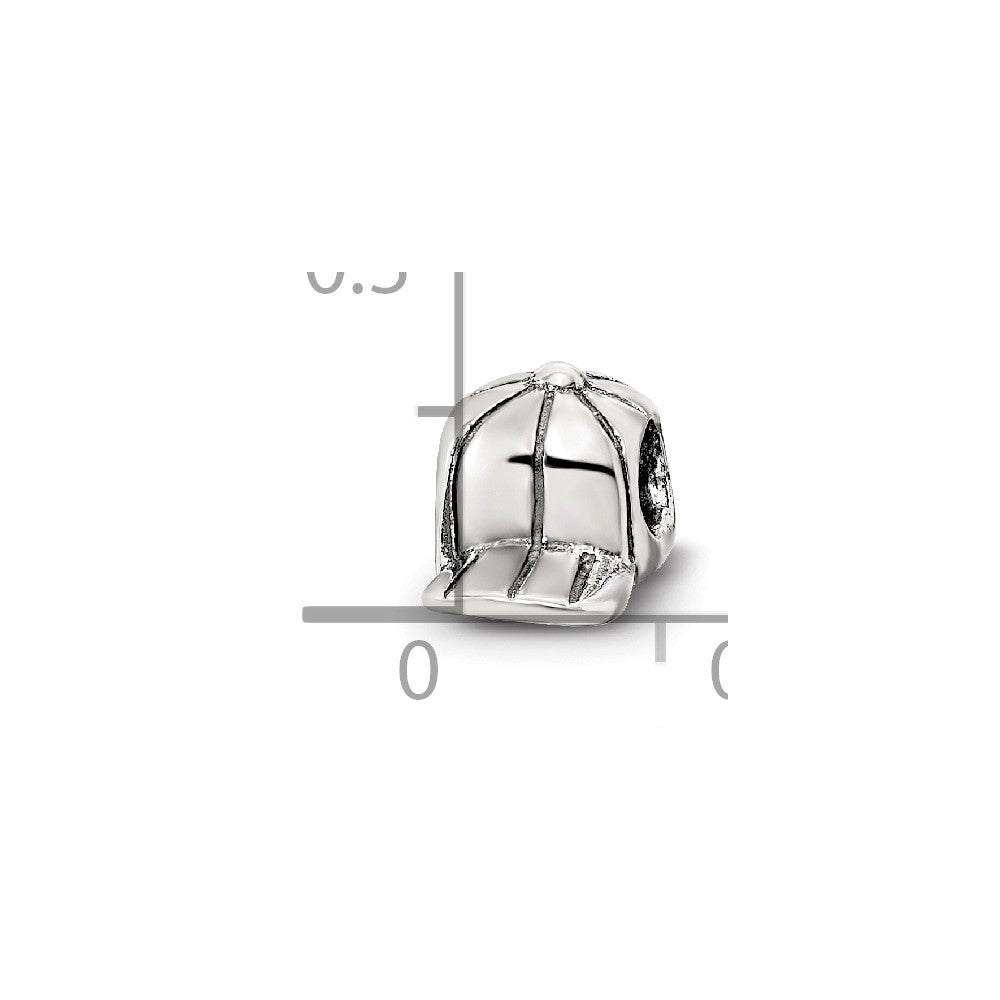 Sterling Silver Reflections Kids Baseball Cap Bead
