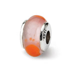Sterling Silver Reflections Kids Orange Foot Mur.Glass Bead