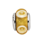 Sterling Silver Reflections Kids Yellow Hand-blown Glass Bead