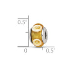 Sterling Silver Reflections Kids Yellow Hand-blown Glass Bead