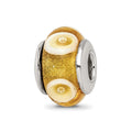 Sterling Silver Reflections Kids Yellow Hand-blown Glass Bead