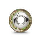 Sterling Silver Reflections Kids Green Blue Hand-blown Glass Bead