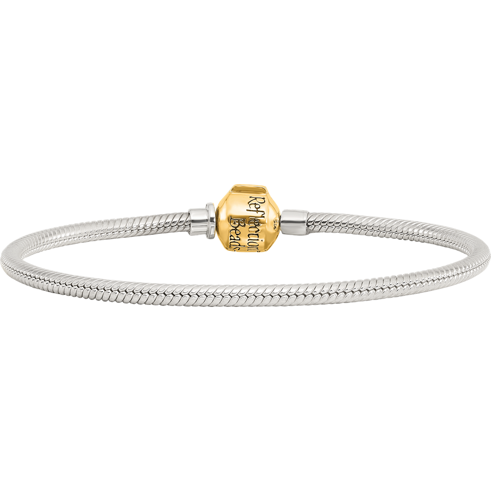 SS & 14k Reflections Clasp Bead Bracelet
