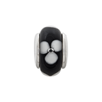 Sterling Silver Reflections Kids Black Hand-blown Glass Bead