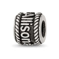 Sterling Silver Reflection Rope Boarder and Flowers Personalized Bead