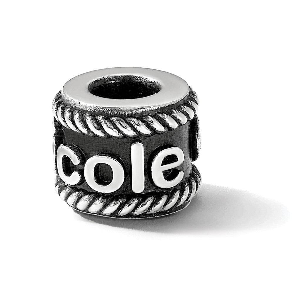 Sterling Silver Reflection Rope Boarder and Infinity Personalized Bead
