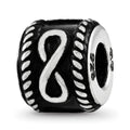 Sterling Silver Reflection Rope Boarder and Infinity Personalized Bead