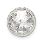 Sterling Silver Round CZ Chain Slide