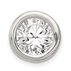 Sterling Silver Round CZ Chain Slide
