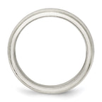 Sterling Silver 5mm Satin Half Round with Edge Lines Band