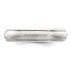 Sterling Silver 5mm Satin Half Round with Edge Lines Band