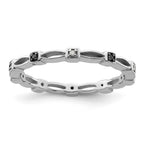 Sterling Silver Stackable Expressions Black & White Diamond Ring