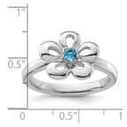 Sterling Silver Stackable Expressions Polished Blue Topaz Flower Ring