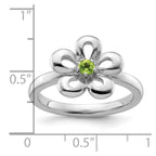 Sterling Silver Stackable Expressions Polished Peridot Flower Ring