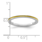 Sterling Silver Stackable Expressions Yellow Enameled 1.5mm Ring