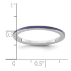 Sterling Silver Stackable Expressions Purple Enameled 1.5mm Ring