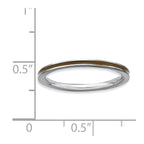 Sterling Silver Stackable Expressions Brown Enameled 1.5mm Ring