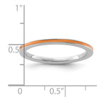 Sterling Silver Stackable Expressions Orange Enameled 1.5mm Ring