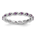 Sterling Silver Stackable Expressions Amethyst Ring