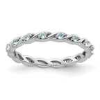 Sterling Silver Stackable Expressions Aquamarine Ring