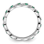 Sterling Silver Stackable Expressions Created Emerald Ring