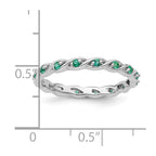 Sterling Silver Stackable Expressions Created Emerald Ring