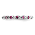 Sterling Silver Stackable Expressions Created Ruby Ring