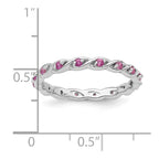 Sterling Silver Stackable Expressions Created Pink Sapphire Ring