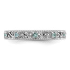 Sterling Silver Stackable Expressions Aquamarine Ring