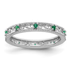 Sterling Silver Stackable Expressions Created Emerald Ring