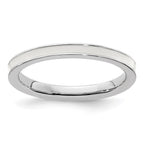 Sterling Silver Stackable Expressions White Enameled 2.25mm Ring