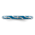 Sterling Silver Stackable Expressions Blue Enamel Ring