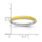 Sterling Silver Stackable Expressions Yellow Enamel Ring