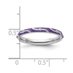 Sterling Silver Stackable Expressions Purple Enamel Ring