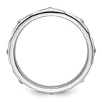 Sterling Silver Stackable Expressions White Enamel Ring