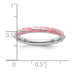 Sterling Silver Stackable Expressions Pink Enamel Ring