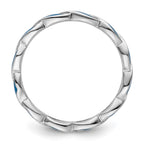 Sterling Silver Stackable Expressions Blue Enamel Ring