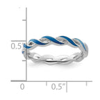 Sterling Silver Stackable Expressions Blue Enamel Ring