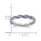 Sterling Silver Stackable Expressions Purple Enamel Ring