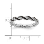 Sterling Silver Stackable Expressions Black Enamel Ring