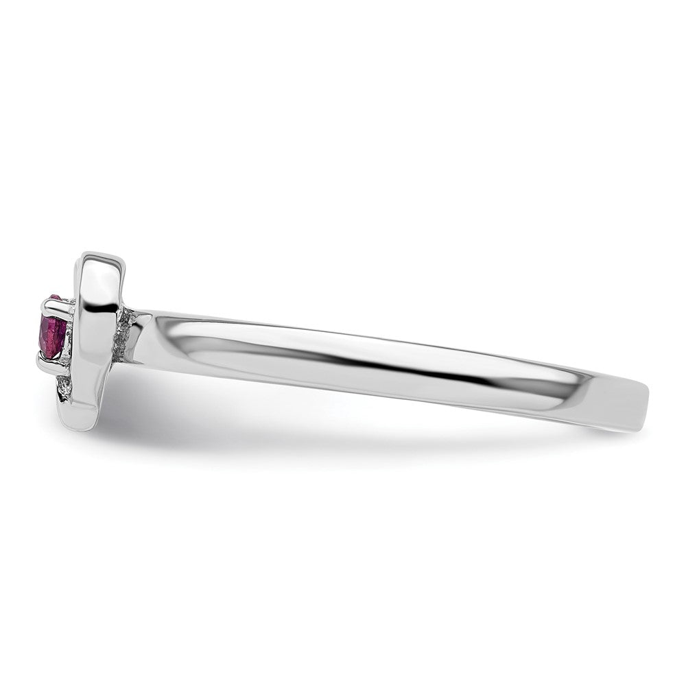 Sterling Silver Stackable Expressions Rhodolite Garnet Heart Ring