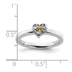 Sterling Silver Stackable Expressions Citrine Heart Ring