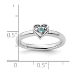 Sterling Silver Stackable Expressions Blue Topaz Heart Ring