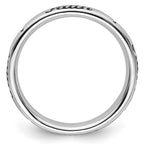 Sterling Silver Stackable Expressions Black Enamel Faith Ring