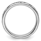 Sterling Silver Stackable Expressions Black Enamel Hope Ring