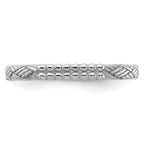 Sterling Silver Stackable Expressions Rhodium-plated Patterned Ring