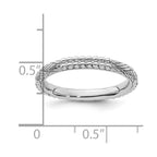 Sterling Silver Stackable Expressions Rhodium-plated Patterned Ring