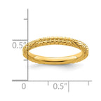 Sterling Silver Stackable Expressions Gold-plated Patterned Ring