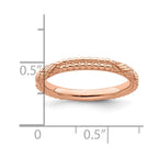 Sterling Silver Stackable Expressions Rose Gold-plated Patterned Ring