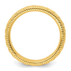 Sterling Silver Stackable Expressions Gold-plated Patterned Ring